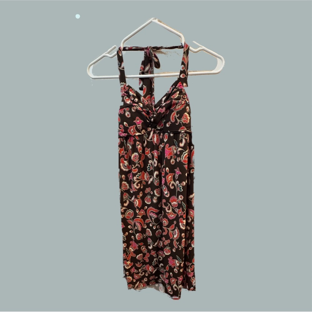 Colorful Halter Midi Sundress for a Casual Night Out